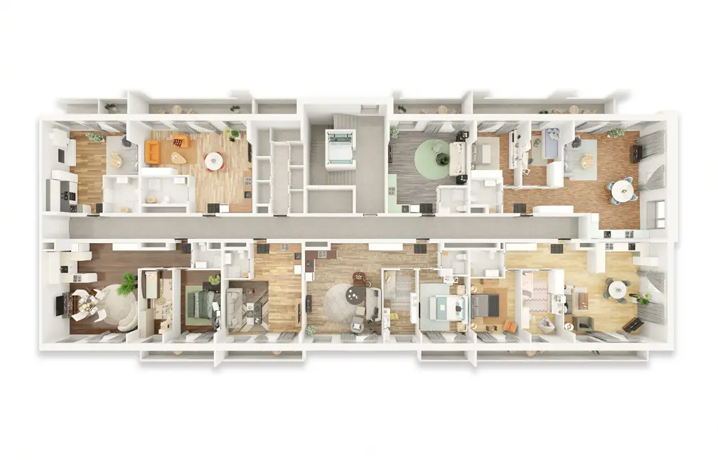 wizualizacja rzut 3d kondygnacji