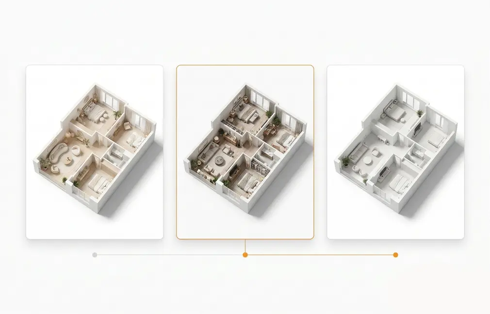 wybór styli rzutów 3D