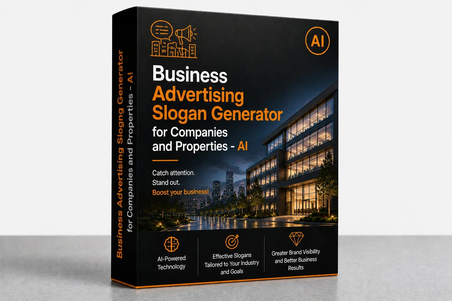 Digital product mockup for Business Advertising Slogan Generator by REND.PRO
