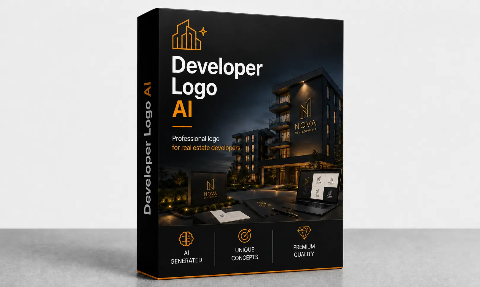 Digital product mockup for AI Real Estate Company Logo Generator by REND.PRO