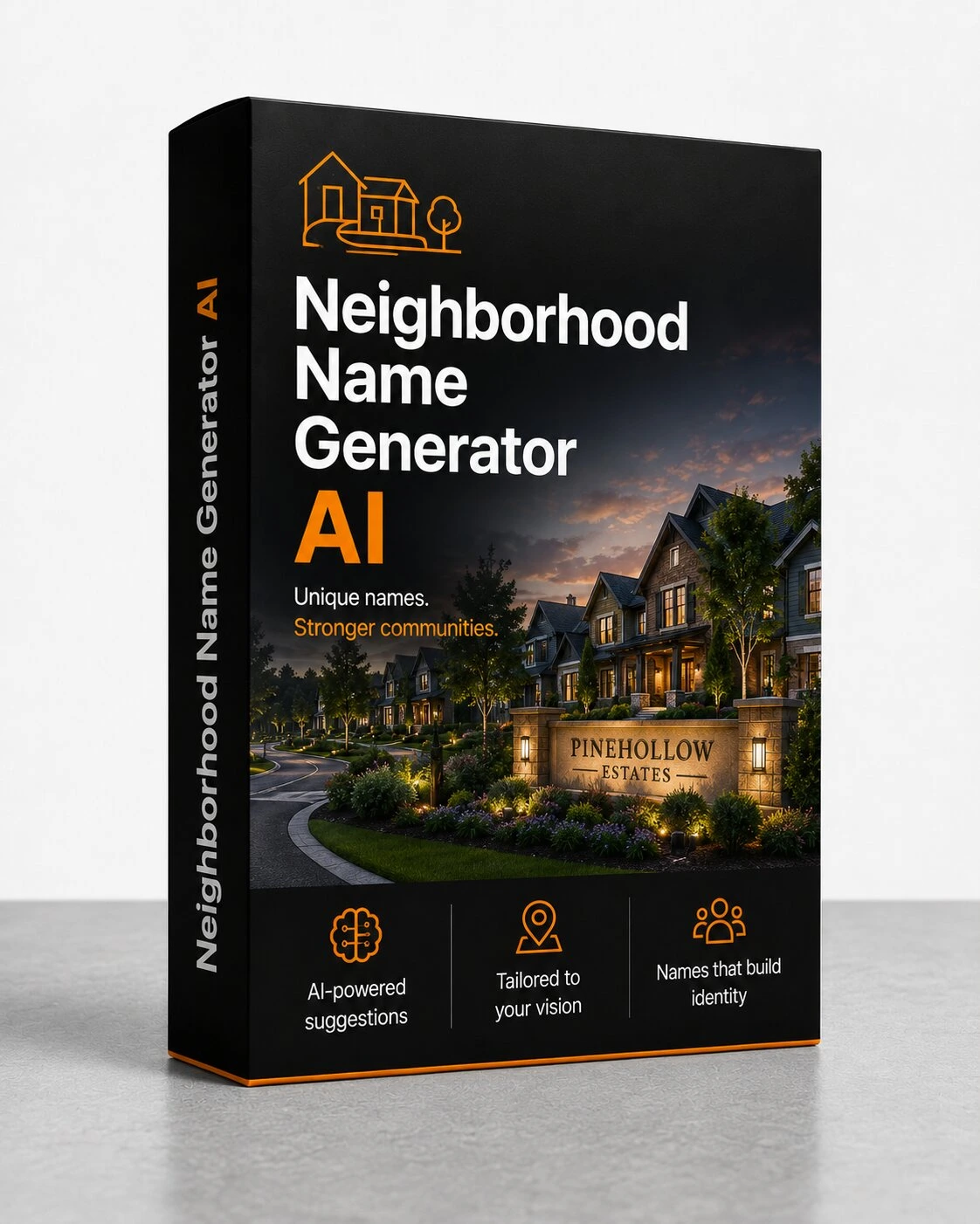Digital product mockup for Neighborhood Name Generator by REND.PRO