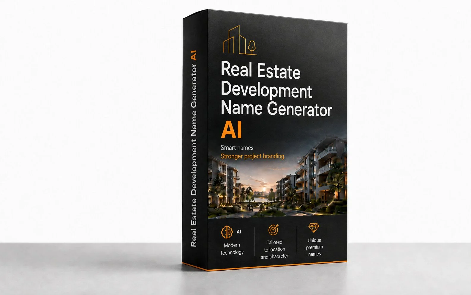 Digital product mockup for Real Estate Development Name Generator by REND.PRO