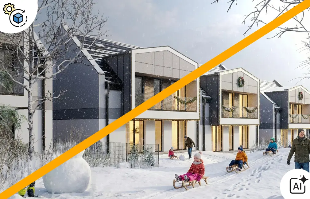 wizualizacja 3d architekta zimowa ai