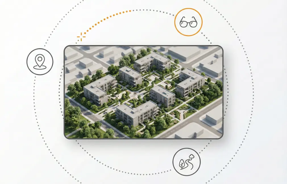 ścieżka klienta w animacji 3D nieruchomości