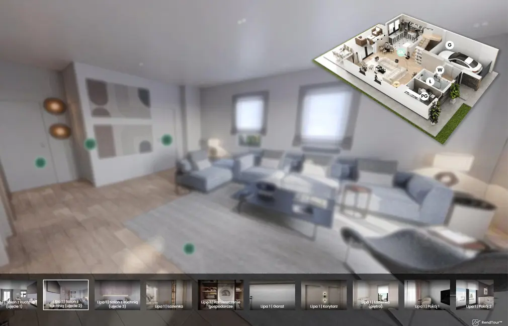 virtual walkthrough of the interior of a venue, apartment or house - rendtour