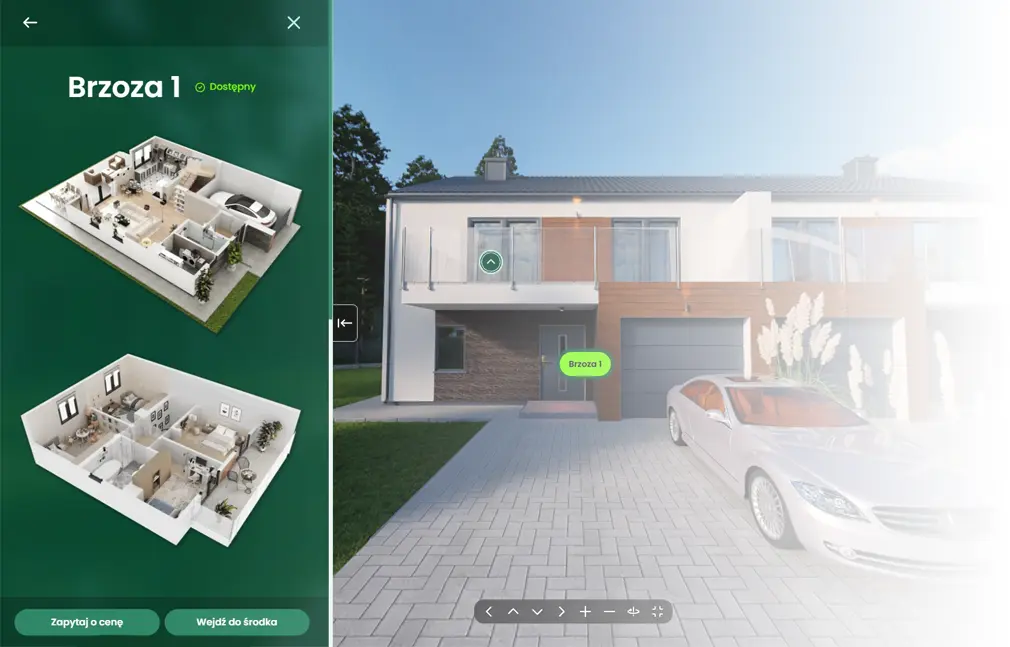 podgląd rzutów 3D w wirtualnym spacerze rendtour