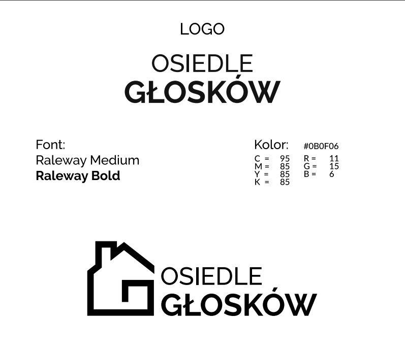 Osiedle Głosków pod Warszawą - Opracowanie brandingu osiedla Dla Osiedla Głosków przygotowaliśmy branding, który nadał inwestycji spójny i profesjonaln