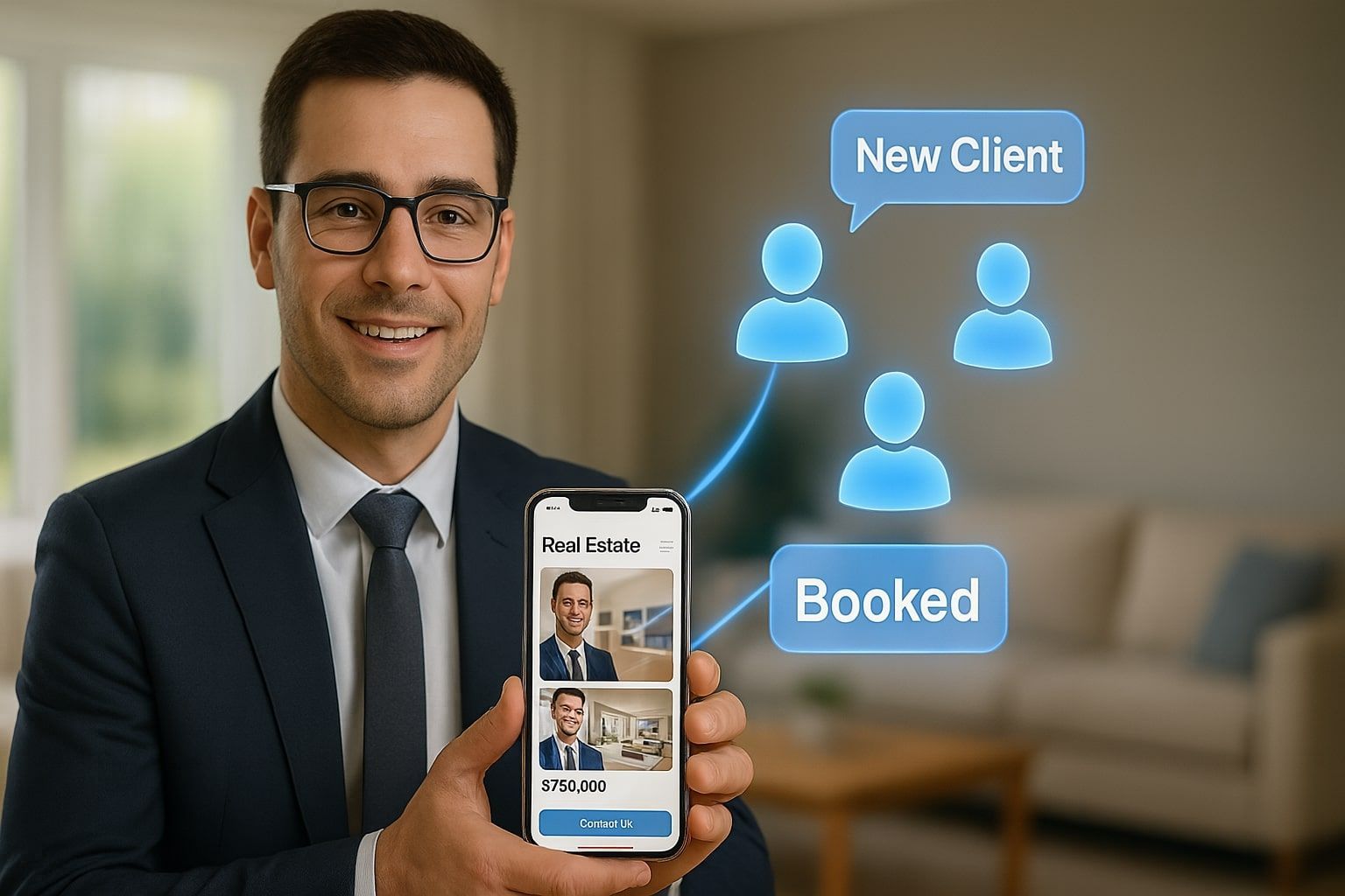 Photo of a real estate agent in a suit