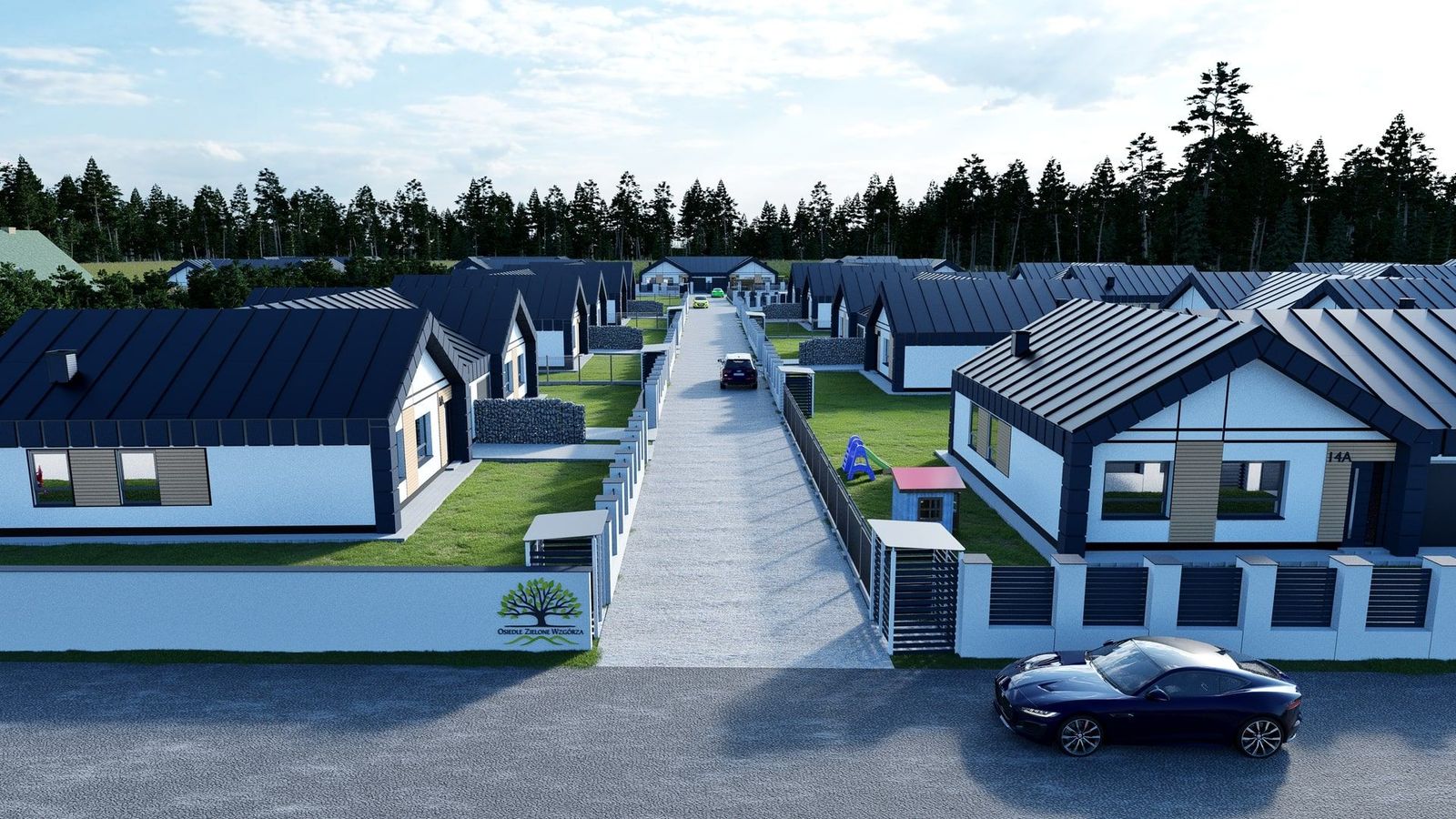 Osiedle Zielone Wzgórza Mława - Fotorealistische 3D-Visualisierungen Für dieses Entwicklungsprojekt haben wir auch fotorealistische 3D-Visualisierungen - Bild 3
