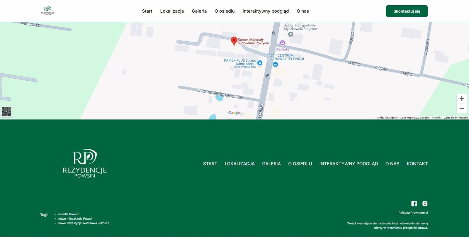 Rezydencje Powsin pod Warszawą - Vorschau der Website für die Immobilie - RezydencjePowsin.pl - Bild 10