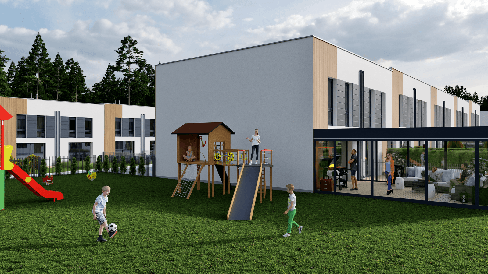 VilPark Prestige - Charzyno - Kołobrzeg - Fotorealistische 3D-Visualisierungen der Außenanlagen - Bild 2