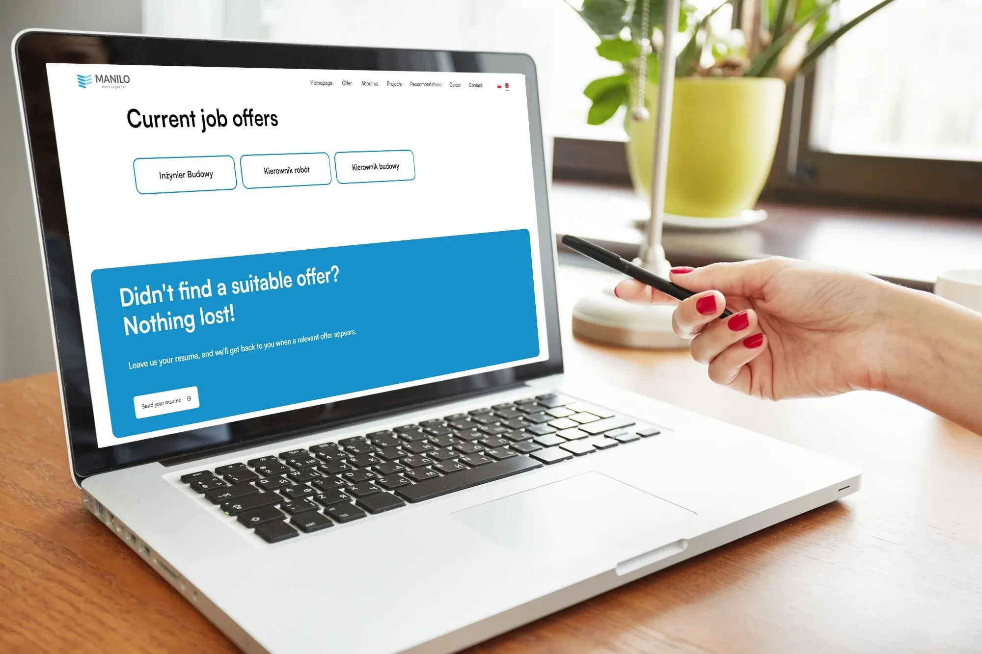 job offers on the construction company website