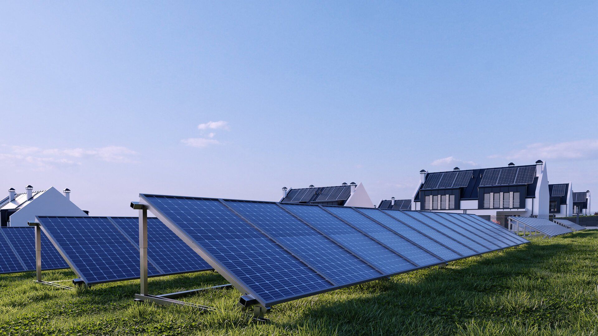 wizualizacja 3d farma fotowoltaiczna