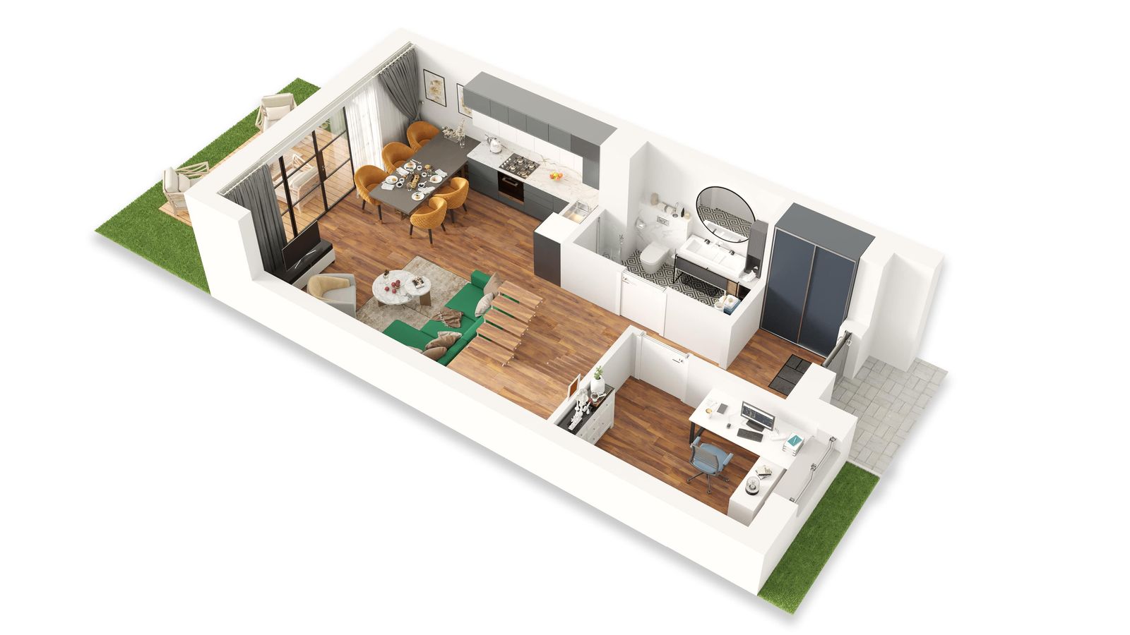 VilPark Prestige - Charzyno - Kołobrzeg - Rzuty 3D - obraz 1