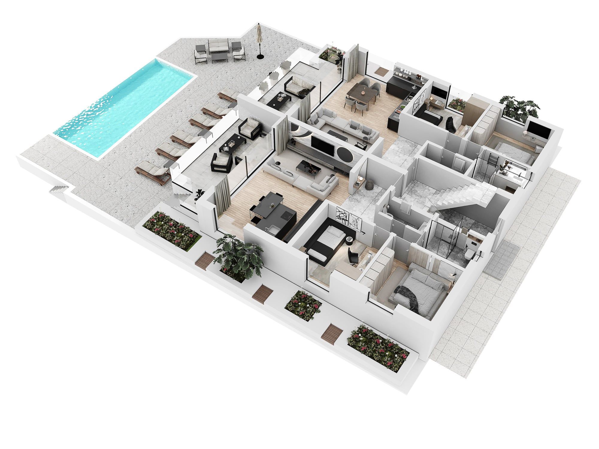 3D Floor Plan of the Apartment - Sales Tool
