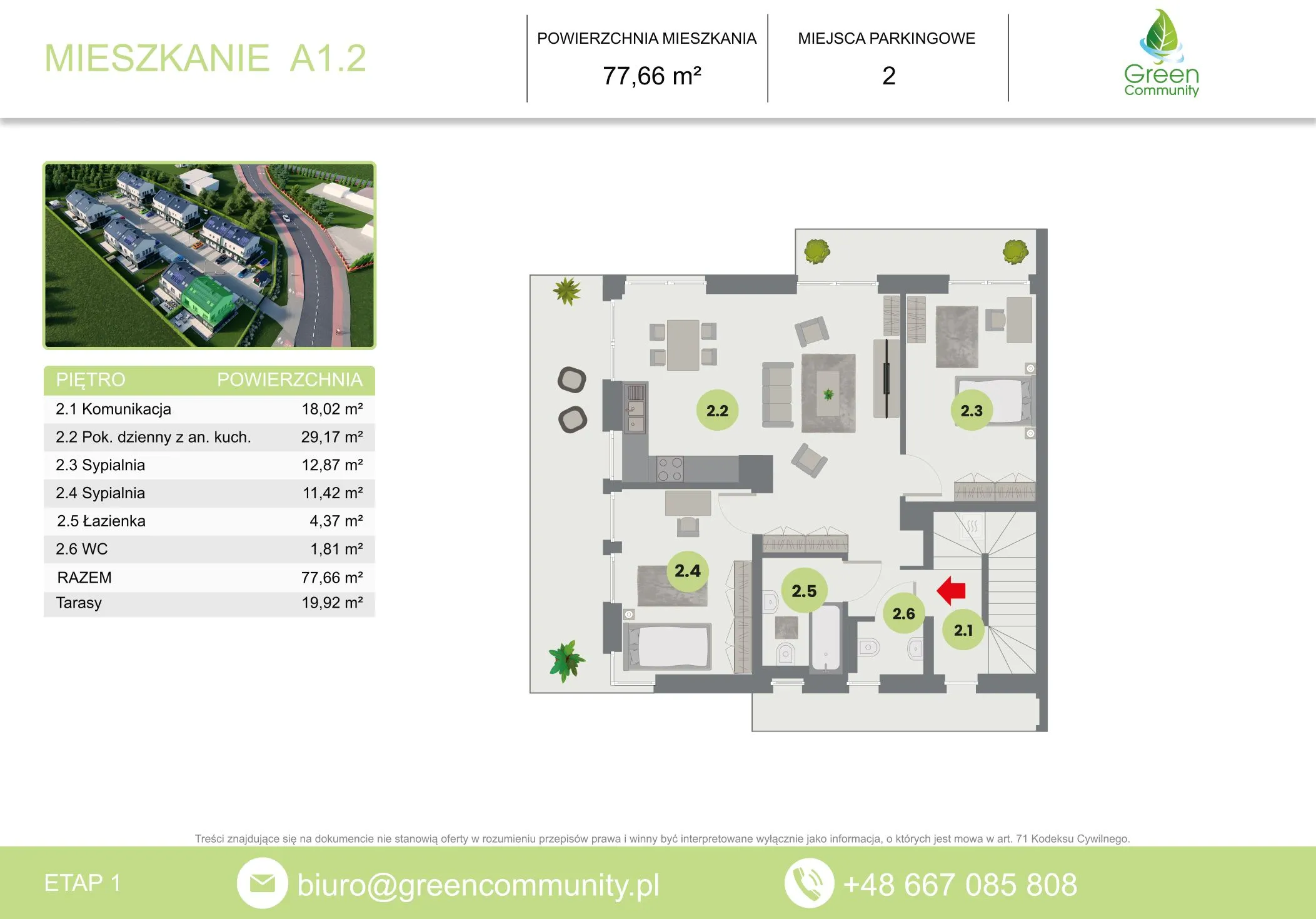 Wohnungsangebot und 3D Visualisierungen für Osiedle Green Community