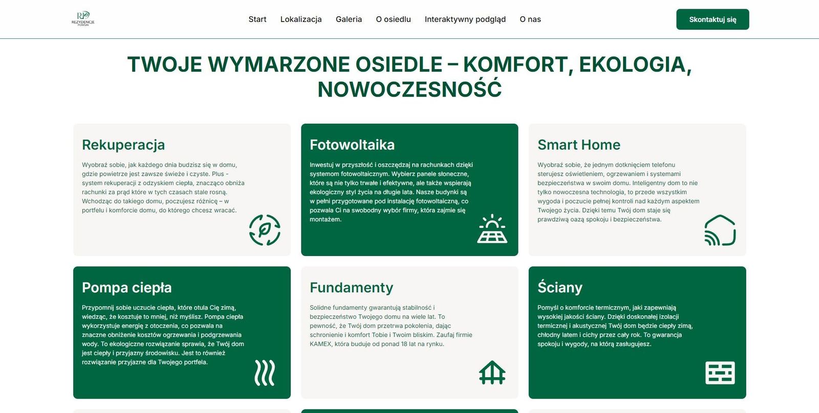 Rezydencje Powsin pod Warszawą - Vorschau der Website für die Immobilie - RezydencjePowsin.pl - Bild 5
