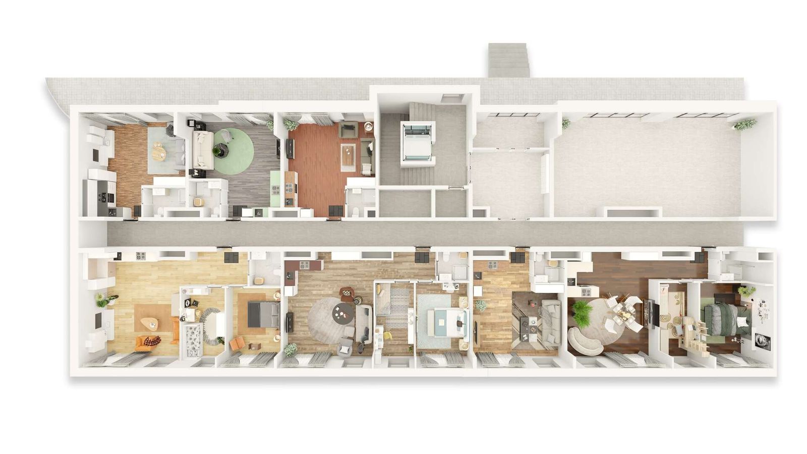 Cegielniana3 - Grodzisk Maz. - 3D floor plans of the Condominiums - Half - image 1