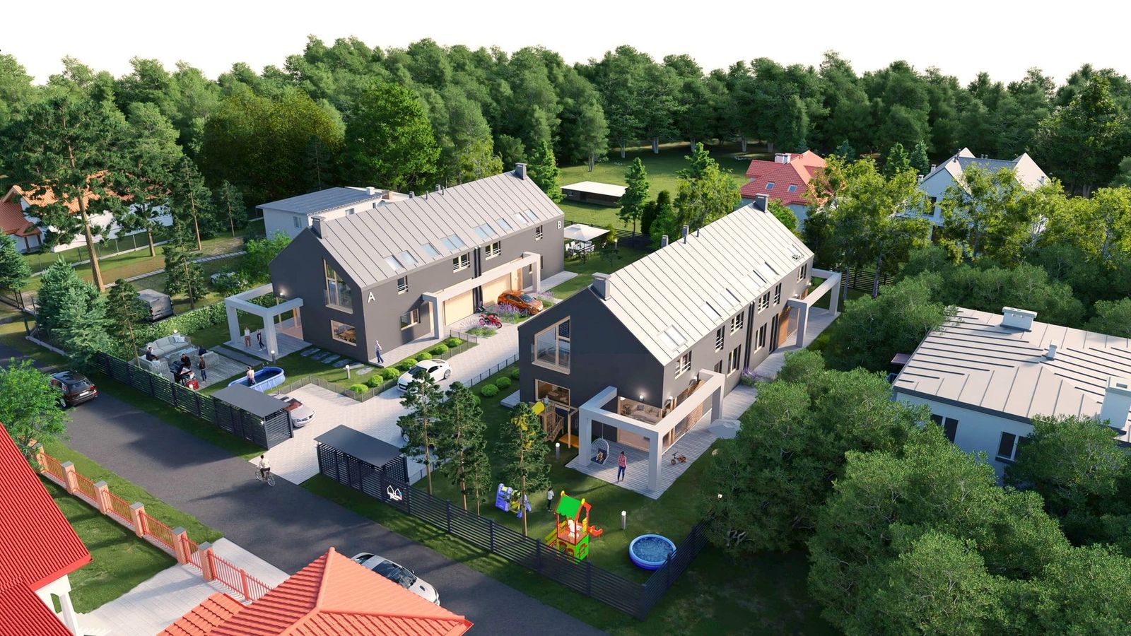 Nowa Farma - Warszawa - Fotorealistische 3D-Visualisierungen der Außenanlagen - Bild 2
