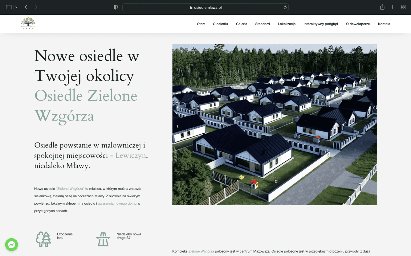 Osiedle Zielone Wzgórza Mława - Website preview: OsiedleZieloneWzgorza.pl - image 2