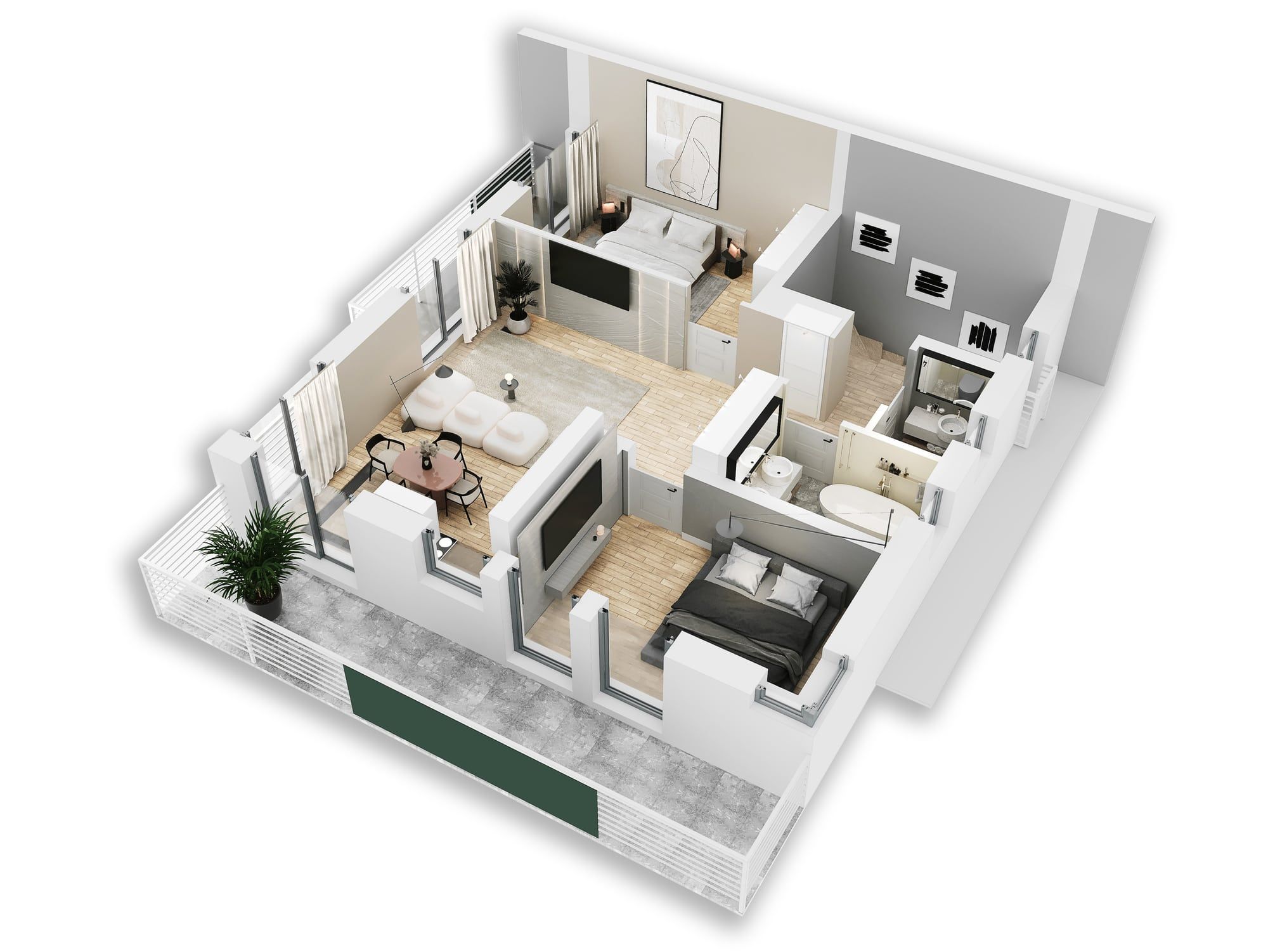 3D Grundrisse: Wohnungen, Geschäftsräumen, Häusern - Preis & Zeit