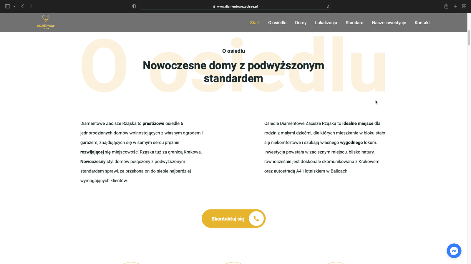 Diamentowe zacisze - Rząska, Kraków - Website preview: DiamentoweZacisze.pl - image 2