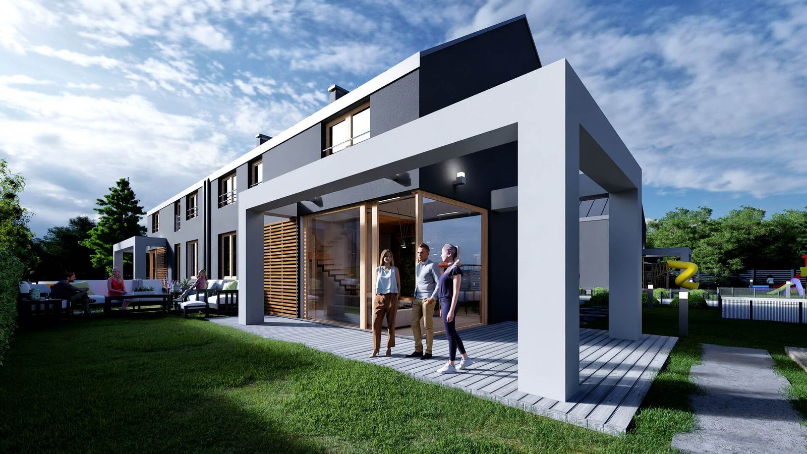 Nowa Farma - Warszawa - Fotorealistische 3D-Visualisierungen der Außenanlagen - Bild 1
