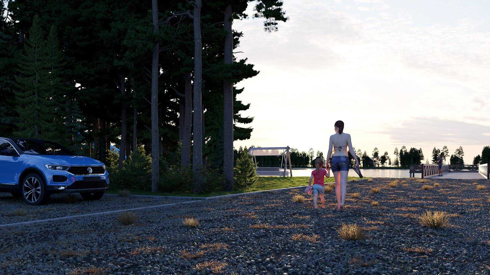 wizualizacje 3d ośrodka wypoczynkowego i kąpieliska