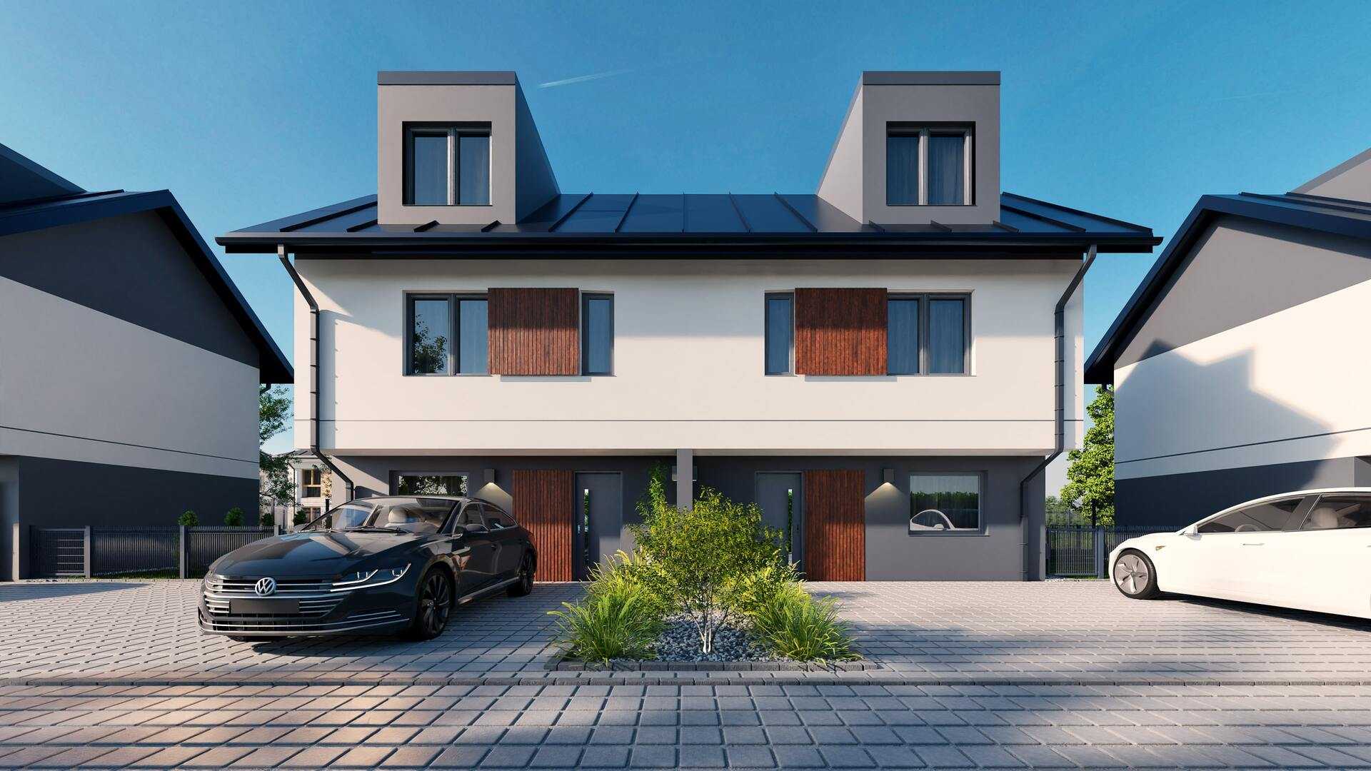 wizualizacja 3d budynku prefabrykowanego
