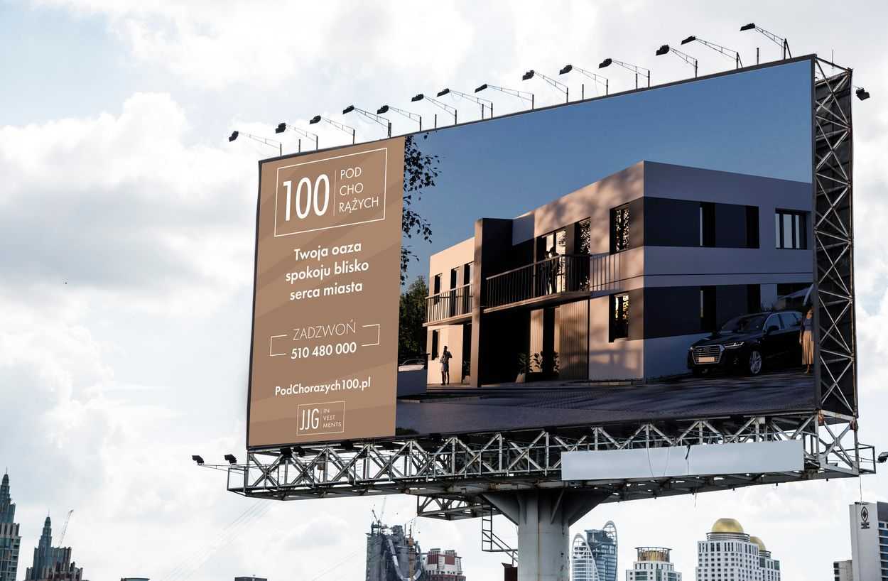 baner dewelopera i osiedla z wizualizacją osiedla