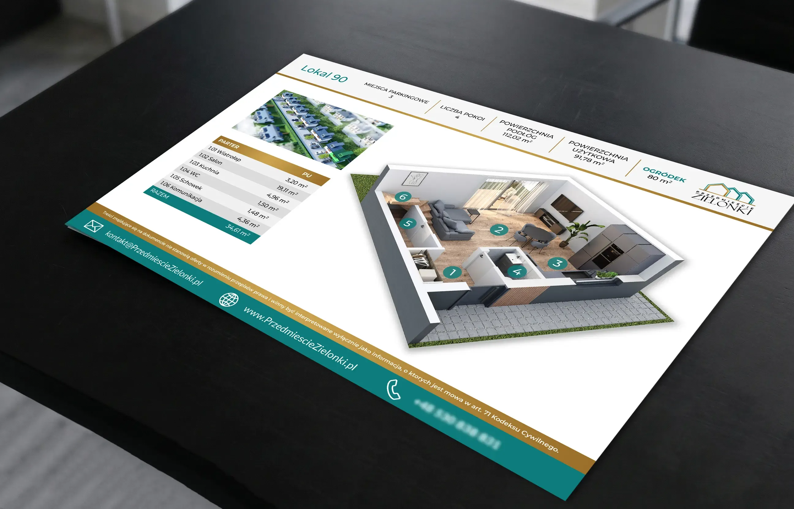 professional property card for a developer’s premises, apartment, and house