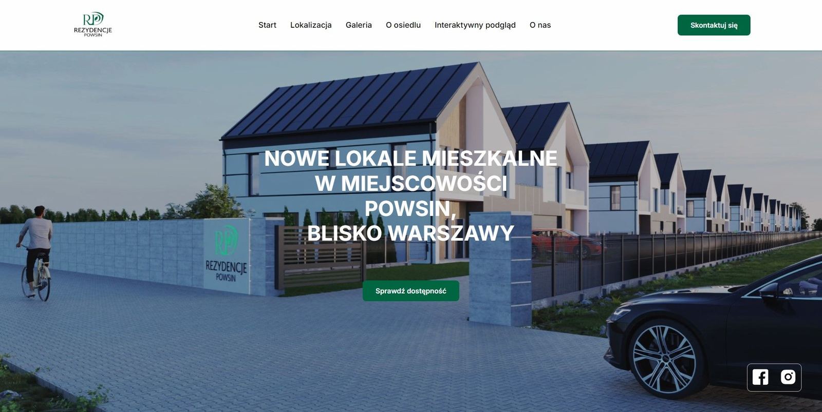 Rezydencje Powsin pod Warszawą - Vorschau der Website für die Immobilie - RezydencjePowsin.pl - Bild 1