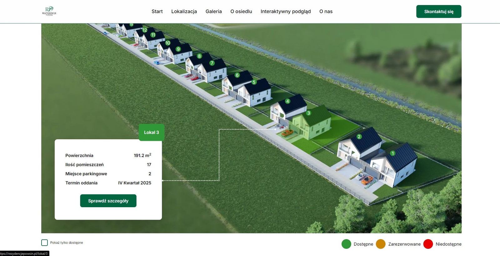 Rezydencje Powsin pod Warszawą - Vorschau der Website für die Immobilie - RezydencjePowsin.pl - Bild 7