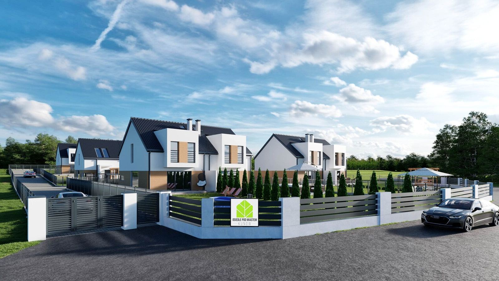 Osiedle pod miastem - Kunów, Zgorzelec - Realismus der 3D-Visualisierung Bei diesem Projekt konzentrierten wir uns auf eine genaue Darstellung der Umgebung des A - Bild 1
