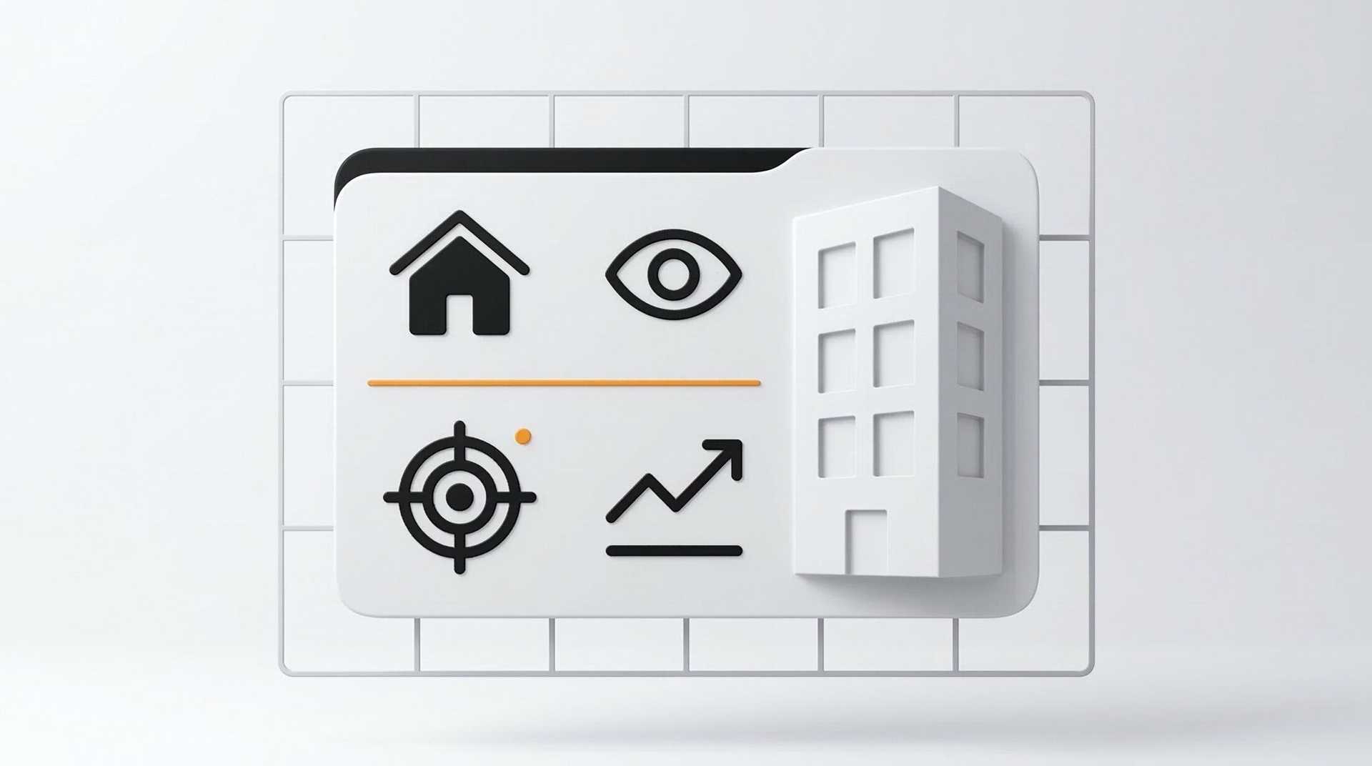 Trzy osoby siedzące przy stole, omawiające cyfrowe materiały marketingowe dotyczące nieruchomości.