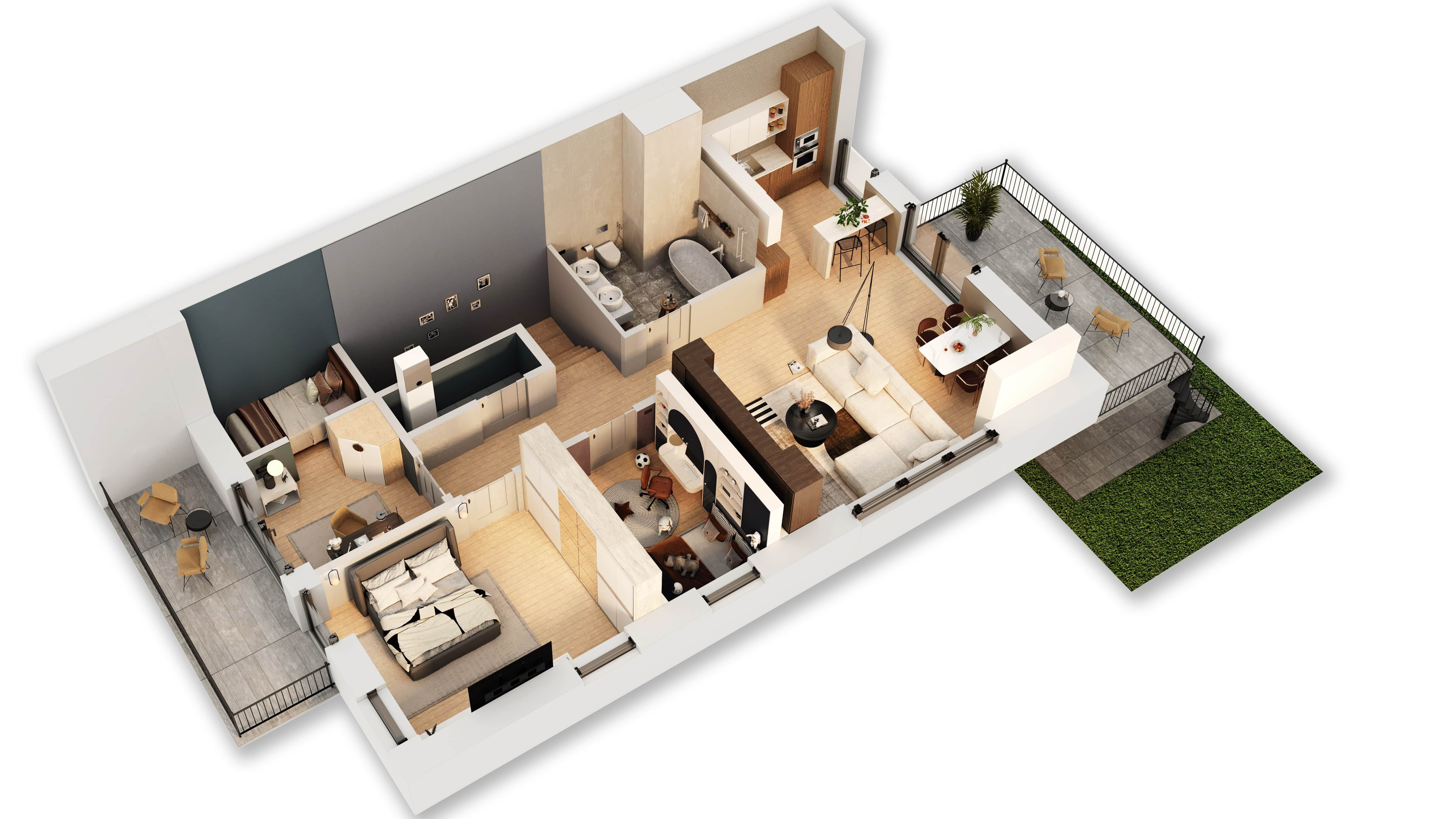 3D Apartment Floor Plan - The Future of Real Estate Presentations