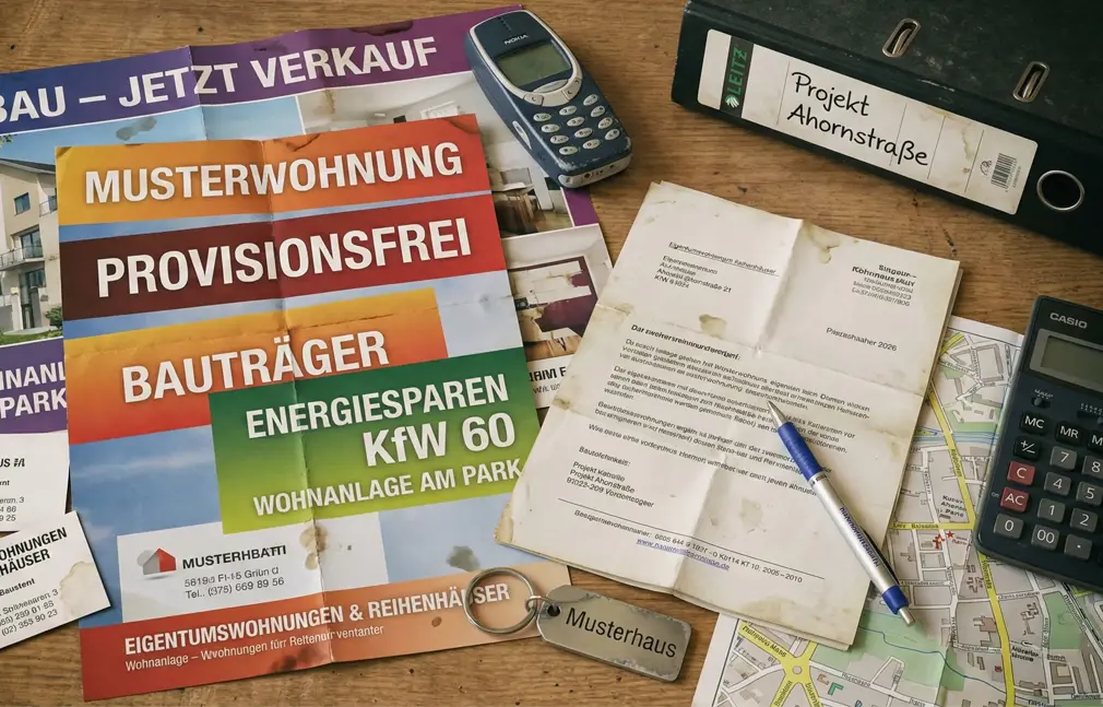 Alte Immobilienmarketing-Visitenkarten