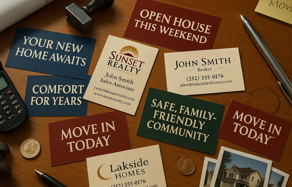 old real estate marketing business cards