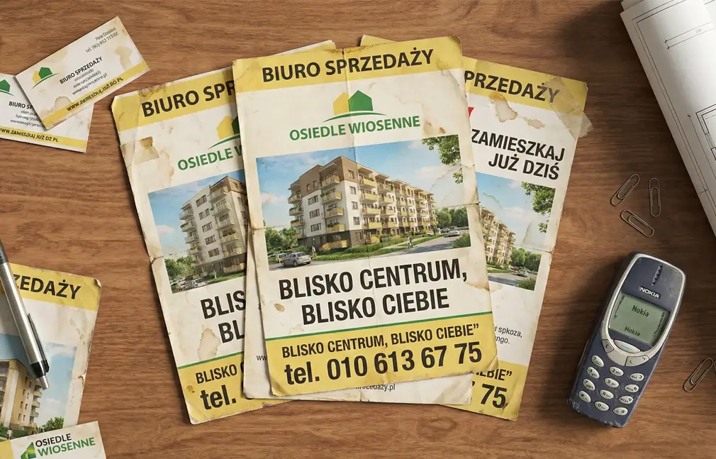 stare wizytówki marketingowe nieruchomości