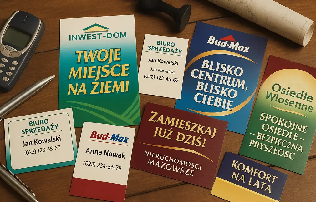 stare wizytówki marketingowe nieruchomości