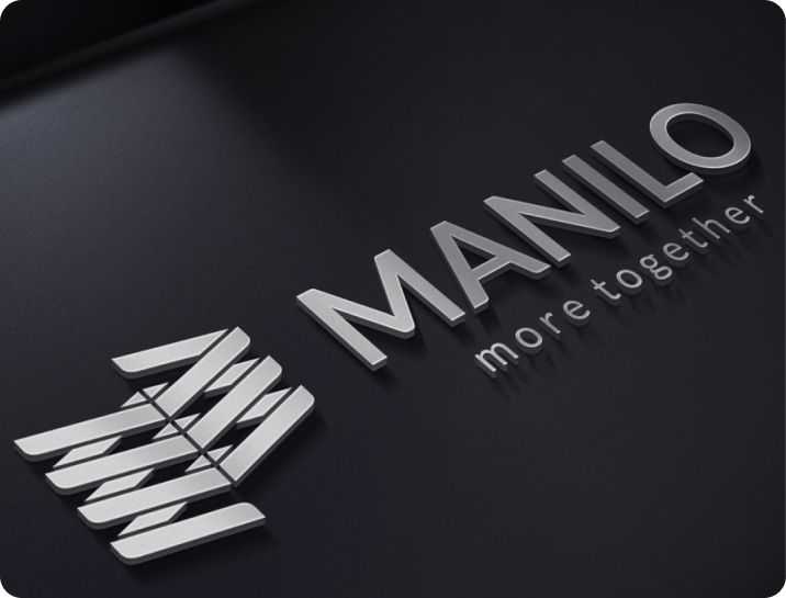 Logotyp firmy Manilo z hasłem „more together”