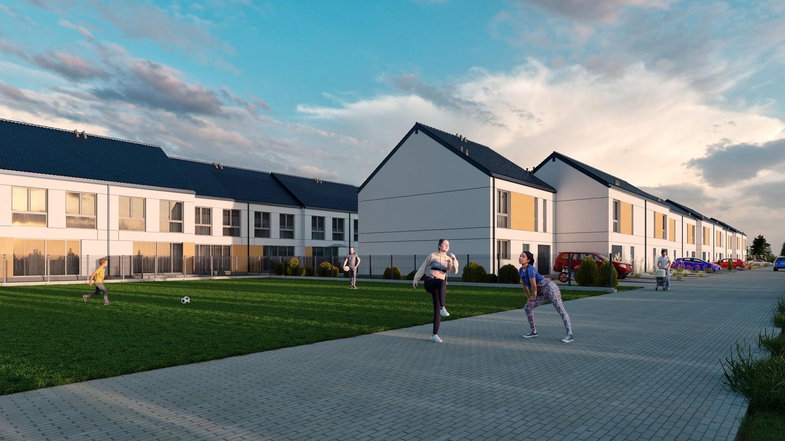 Osiedle Głosków pod Warszawą - Wizualizacje 3D niskie osiedla - obraz 1