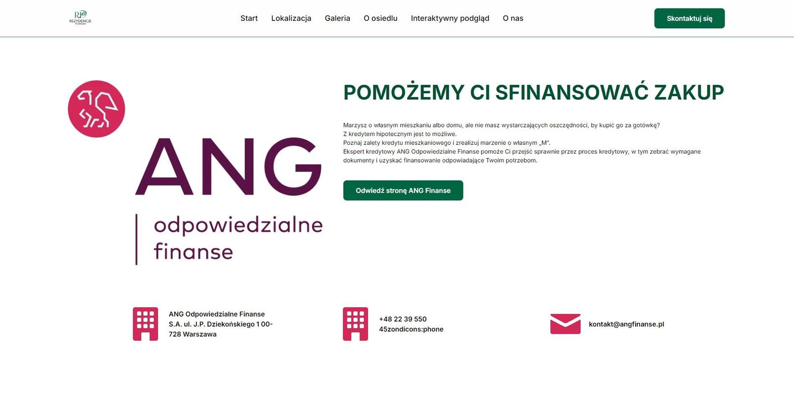 Rezydencje Powsin pod Warszawą - Vorschau der Website für die Immobilie - RezydencjePowsin.pl - Bild 9