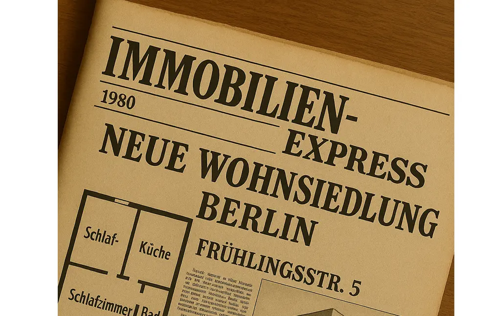 Zeitung mit einer Immobilienanzeige zum Verkauf