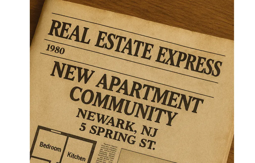newspaper with a real estate for sale advertisement